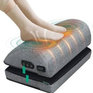 Heated Foot Rest with Vibration Massage – Adjustable Under-Desk Foot Stool